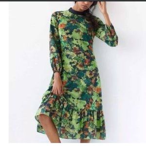 Samant Chahaun For Anthropologie Raquela Maxi Dress Size XSmall Green Motif NWOT